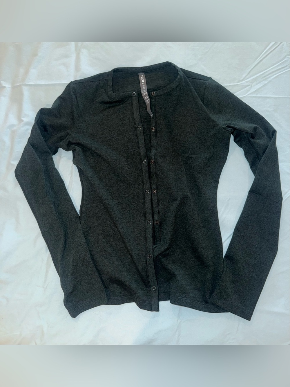 Vuori Long Sleeve Halo Snap Cardigan - Evergreen Heather - XS